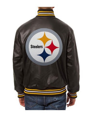 Pittsburgh Steelers Varsity Black Leather Jacket