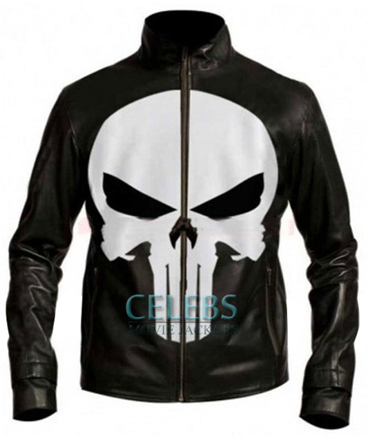 Punisher Skull Black Biker Jacket