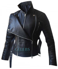 Rachel Bilson Stunning Quilted Biker Jacket