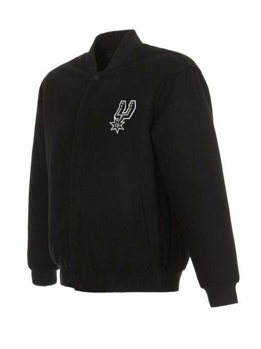 San Antonio Spurs Varsity Black Wool Jacket