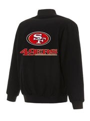 San Francisco 49ers Varsity Black Wool Jacket