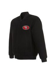 San Francisco 49ers Varsity Black Wool Jacket
