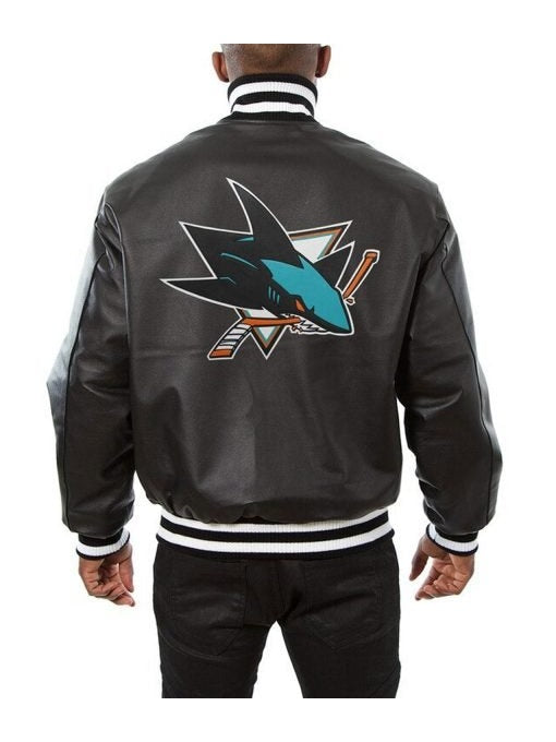 San Jose Sharks Varsity Leather Jacket
