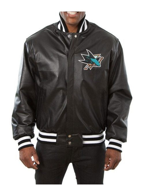 San Jose Sharks Varsity Leather Jacket