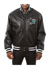 San Jose Sharks Varsity Leather Jacket