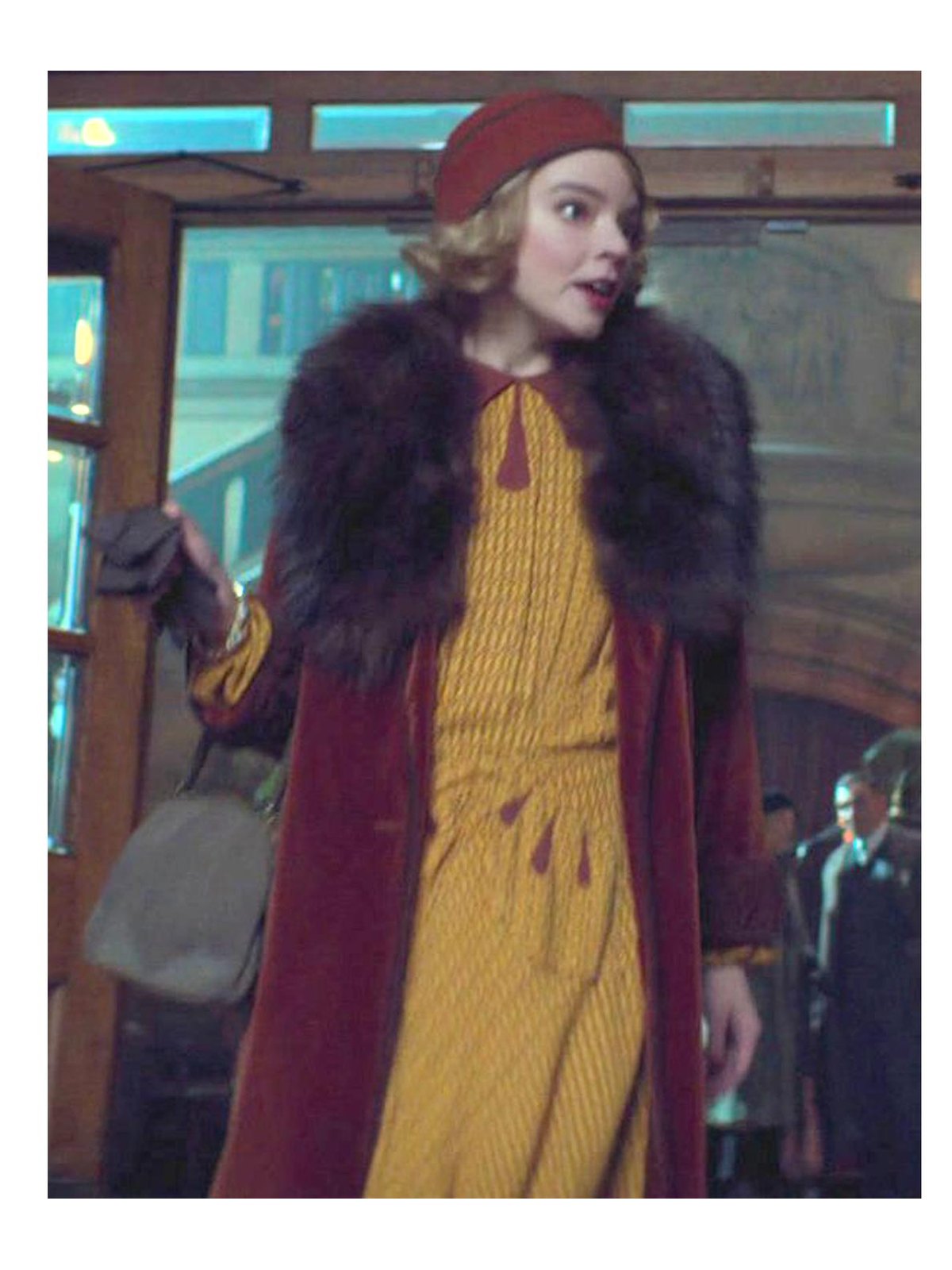 Anya Taylor-Joy Peaky Blinders S05 Fur Collar Red Coat