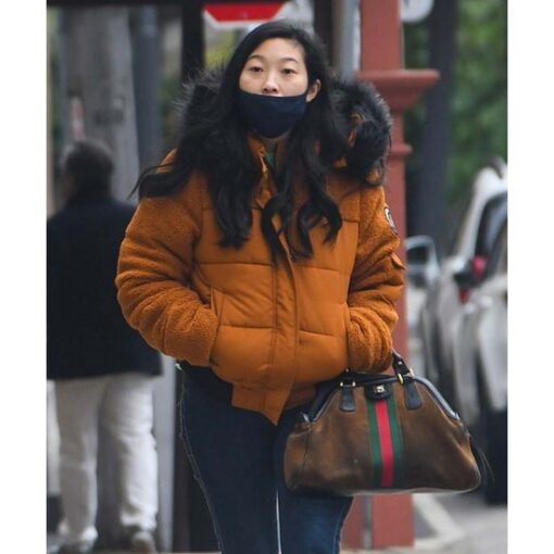 Shang-Chi Katy Orange Fur Hooded Jacket