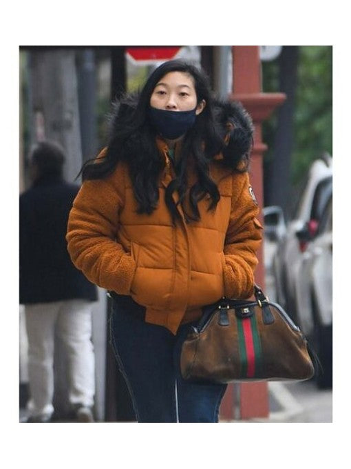 Shang-Chi Katy Orange Fur Hooded Jacket