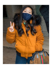 Shang-Chi Katy Orange Fur Hooded Jacket