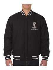 Shelby Black Wool Varsity Jacket