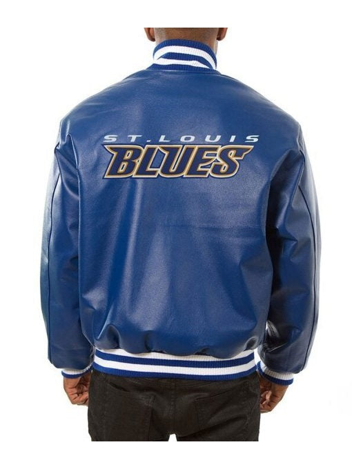 St. Louis Blues Varsity Royal Blue Leather Jacket