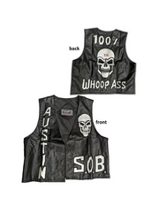 WWE Stone Cold Steve Austin 3:16 Skull Leather Vest