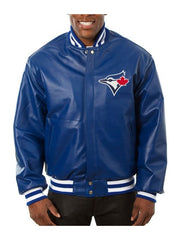 Toronto Blue Jays Varsity Royal Blue Leather Jacket
