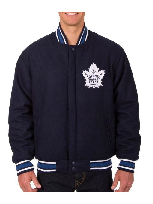 Toronto Maple Leafs Varsity Navy Blue Wool Jacket