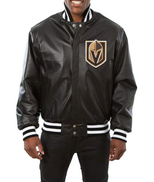 Vegas Golden Knights Varsity Leather Jacket