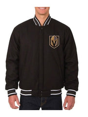 Vegas Golden Knights Varsity Black Wool Jacket