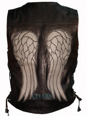 Walking Dead Daryl Dixon Black Leather Vest