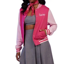 Barbie Embroidered Girls Varsity Jacket