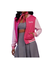 Barbie Embroidered Girls Varsity Jacket