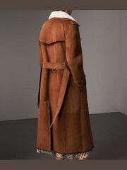 Womens Brown Double Breasted Coat