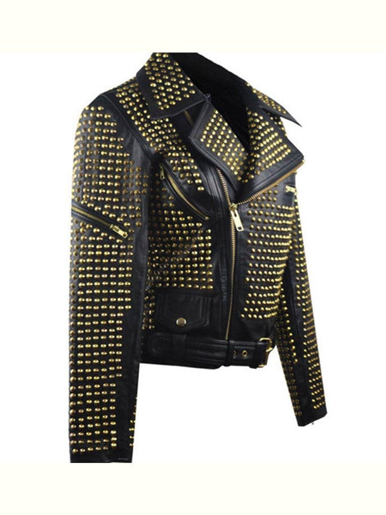 Womens Full Golden Studded Jacket