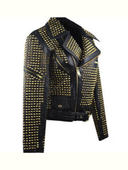 Womens Full Golden Studded Jacket