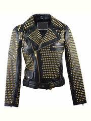 Womens Full Golden Studded Jacket