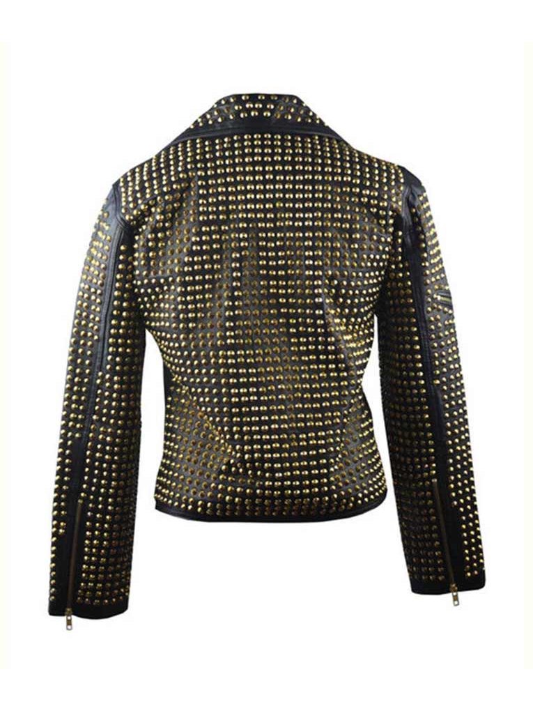 Womens Full Golden Studded Jacket