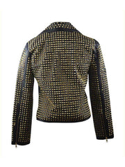 Womens Full Golden Studded Jacket