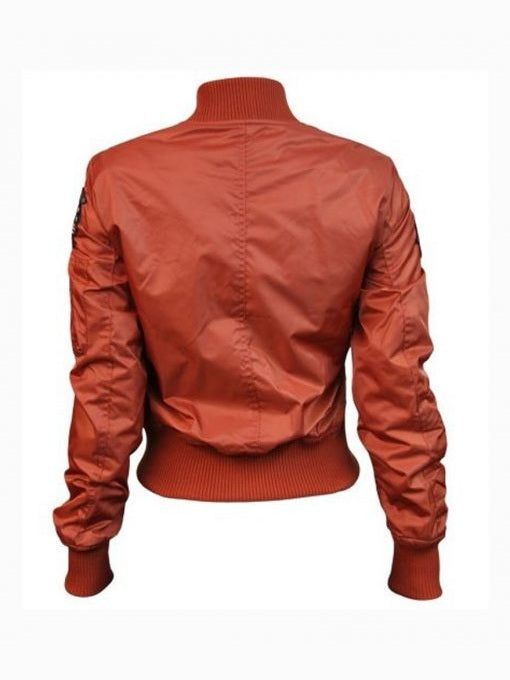 Womens Top Gun MA-1 Rust Bomber Jacket