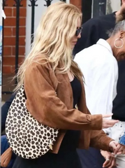NYC 2026 Annabelle Wallis Suede Leather Jacket