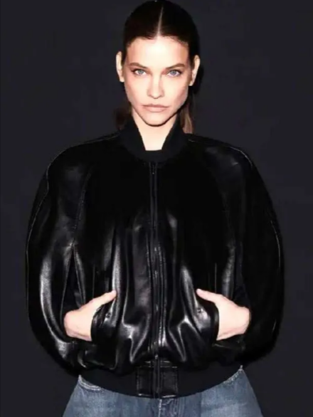 PFW 2026 Barbara Palvin Leather Jacket
