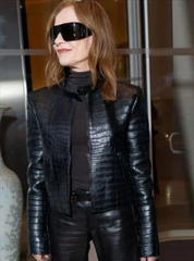 Isabelle Huppert 2026 Cannes Film Festival Leather Jacket