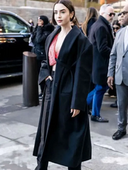 Lily Collins Fashion Show Coat