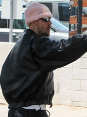 LA 2026 Justin Bieber Black Leather Jacket