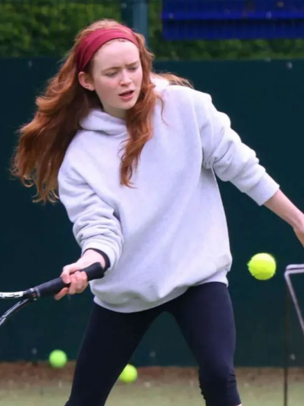 Sadie Sink London 2026 Grey Hoodie