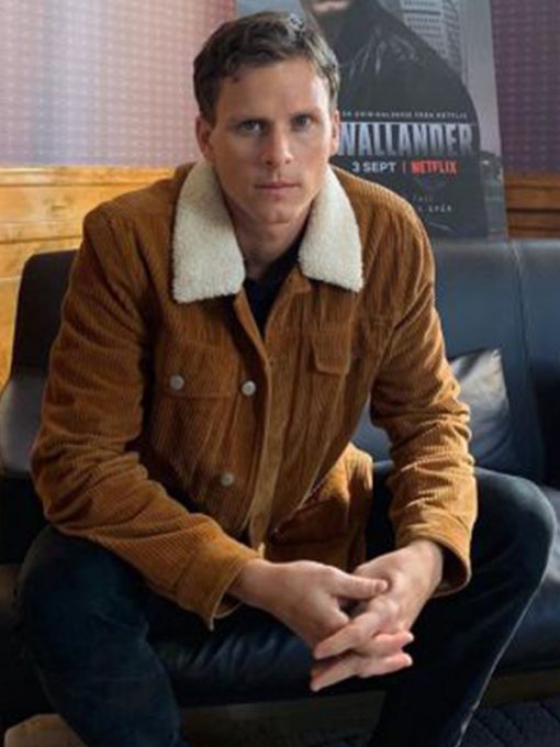 Young Wallander Adam Pålsson Brown Jacket