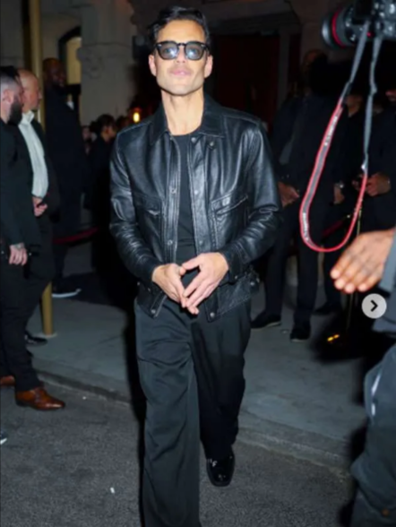 Met Gala 2026 Rami Malek Black Leather Jacket