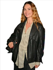 Afterparty 2026 Lily James Leather Jacket