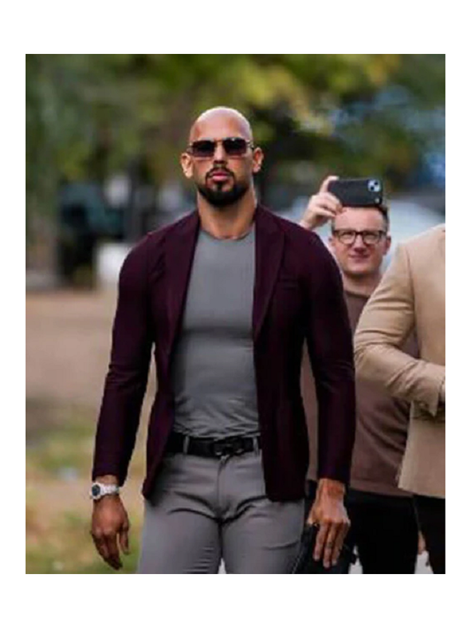Top G Andrew Tate Maroon Blazer