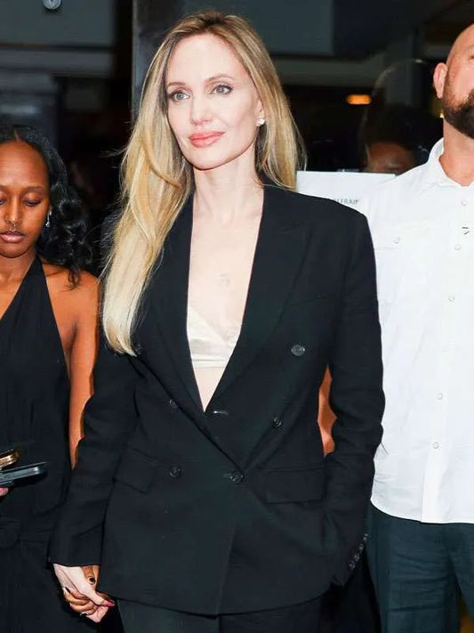 Without Blood 2026 Promo Angelina Jolie Black Blazer