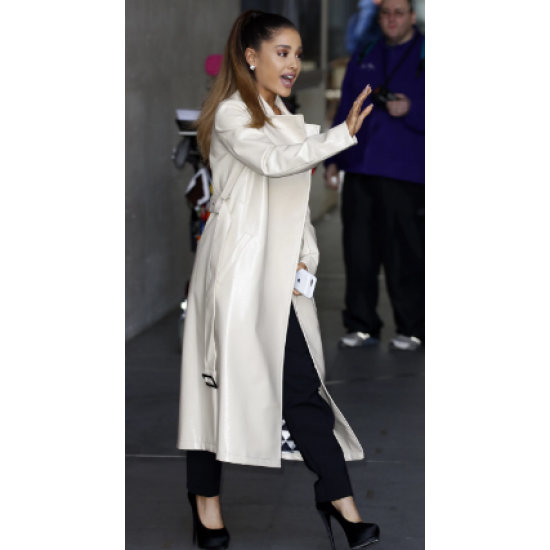 Ariana Grande White Long Coat