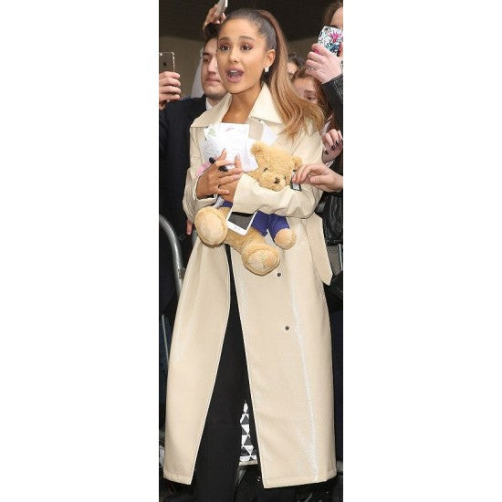 Ariana Grande White Long Coat