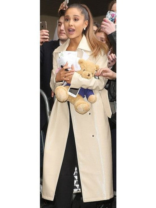 Ariana Grande White Long Coat