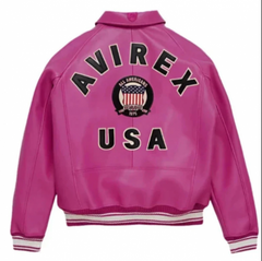 Pink Avirex Leather Jacket