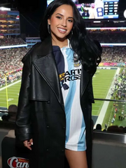 Super Bowl LX Becky G Leather Coat