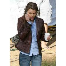 Bedtime Stories Keri Russell Brown Leather Jacket