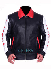 Canadian Flag Biker Bomber Leather Jacket