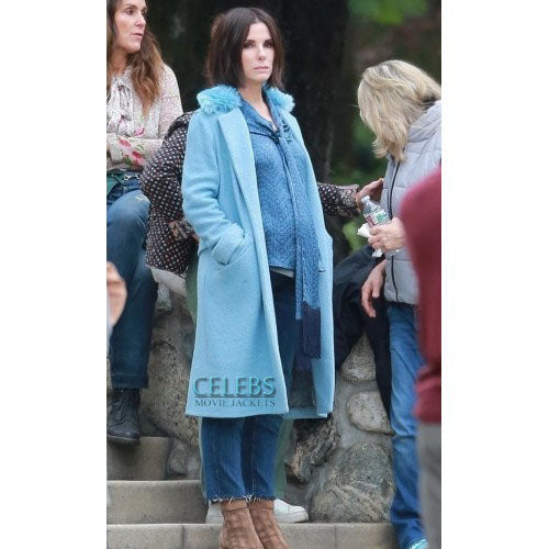 Bird Box Sandra Bullock Blue Coat