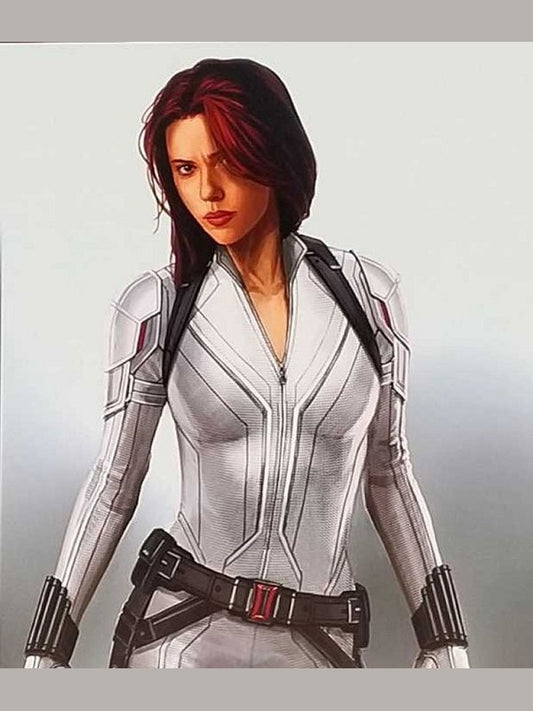 Black Widow White Jacket With Hood